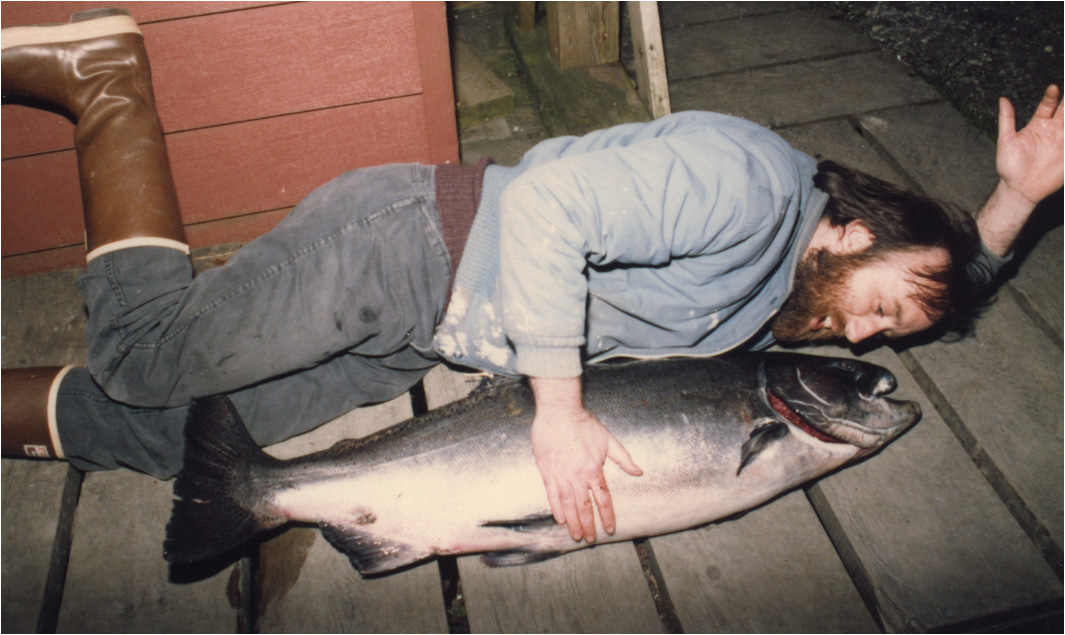 Ray falls in love with a fish - 1982, Ketchikan, AK