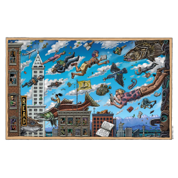 BLOWN AWAY BY BOOKS FINE ART POSTER