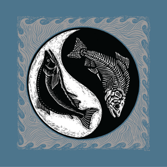 Yin Yang - Hoodie

 	50/50 cotton and polyester blend heavyweight hooded sweatshirt
 	Front print
 	Has pocket
 	Sweatshirt color: Dark Heather