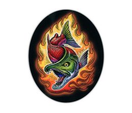 FLAMING SALMON STICKER