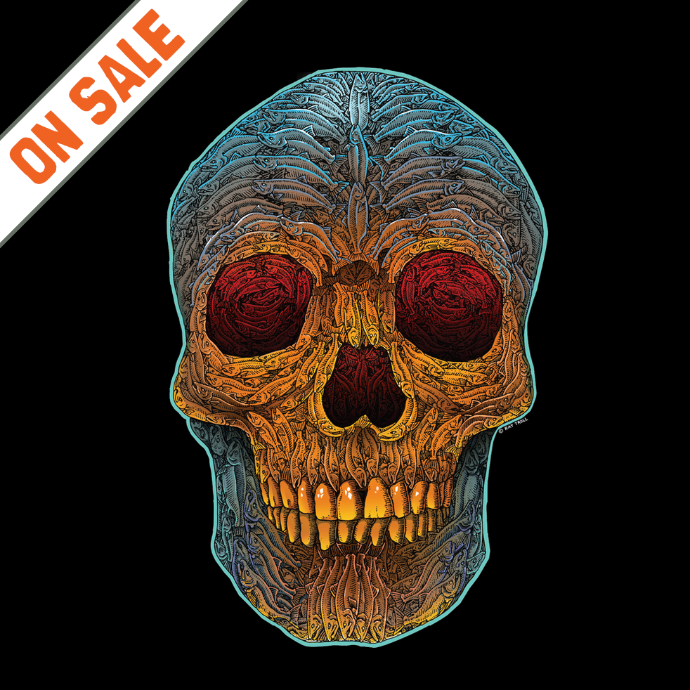 SALMON SKULL T-SHIRT - Troll Art