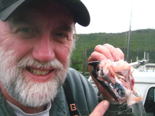 This is all that was left of my salmon: a lip and an eyeball!