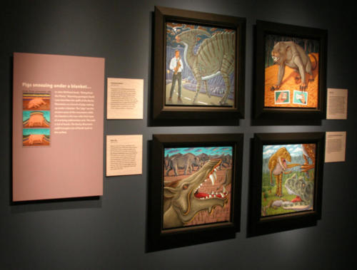 Acrylic paintings and text panels