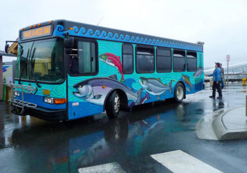 Hand painted city bus for Ketchikan Gateway borough