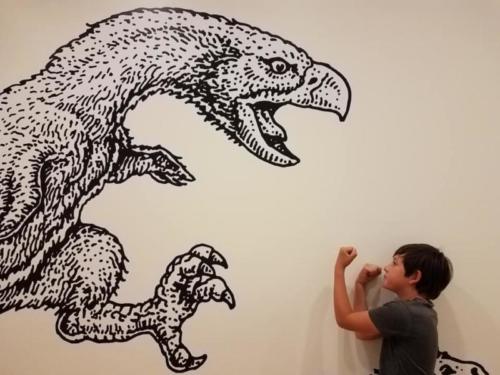 Craig Childs child puts up a fight with a charging Gastornis