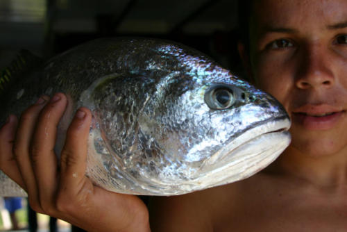 A croaker fish and a young lad that went fishing with us that day. Perhaps one of the finest tasting fish I’ve ever eaten!