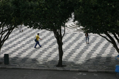 The plaza by the opera house.