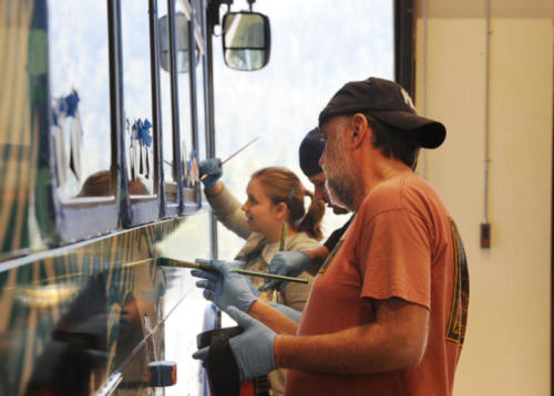 Mary Rynasko, my niece. working on the Ketchikan city bus, 2009