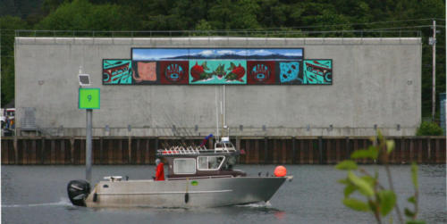 The Wild Fish mural on the cold storage building