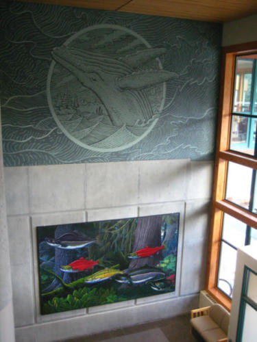 'Deep Forest" mural in the library lobby at the University of Alaska, Southeast