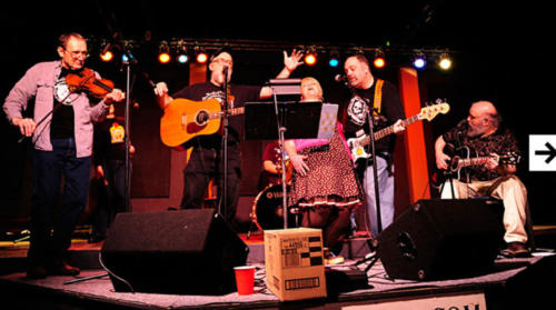 Jim Hockenhull, Ray, Shauna, Russ and Dave Rubin at Fisherpoets