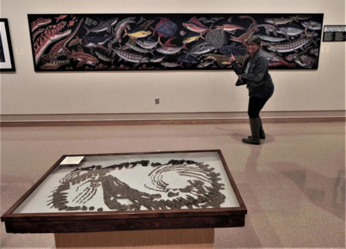 "Prairie Ocean: Long Time No Sea" exhibit with Chuck Bonner, a Mosasaur in the foreground