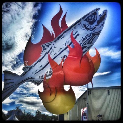 Troll salmon with flames!