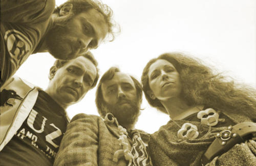 Zuzu and the Robot Slave Boys looking glum and arty