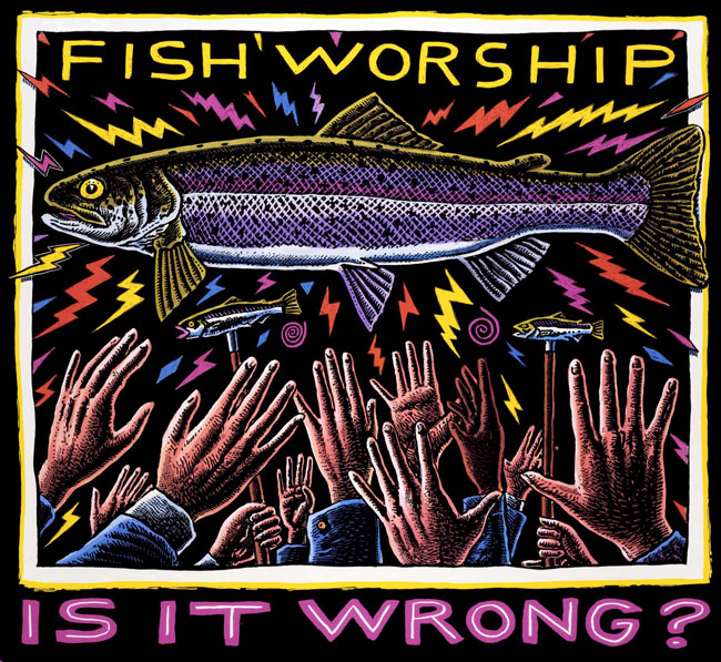 FISH WORSHIP FINE ART POSTER - Troll Art